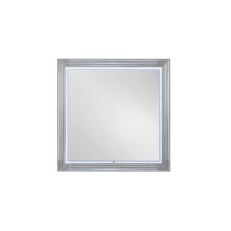 Global Furniture Usa Modern  High Gloss Ylime White Marble Mirror With Led 2503